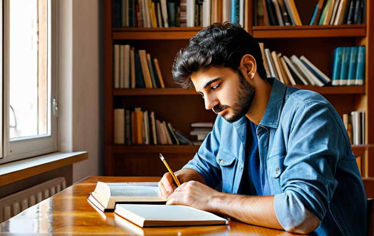 **
"A young Italian student, fully clothed in casual attire, sitting at a wooden desk piled with books in a sunlit Italian apartment, appropriate content, studying diligently with a focused expression, safe for work, perfect anatomy, natural pose, professional photography, high quality, family-friendly, modest clothing."
**